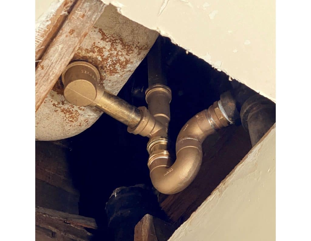 Tub waste & overflow with copper pipe